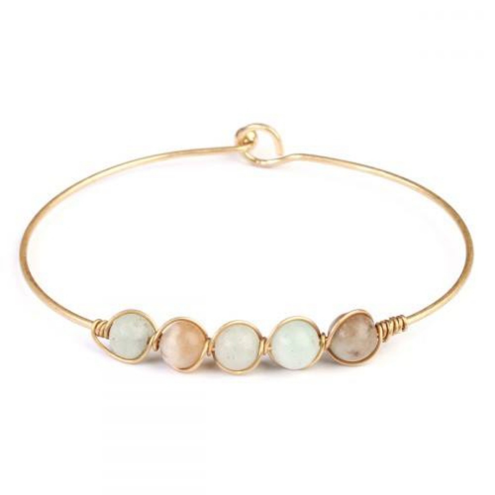 NAMASTE STONE BANGLE BRACELET in MULTI